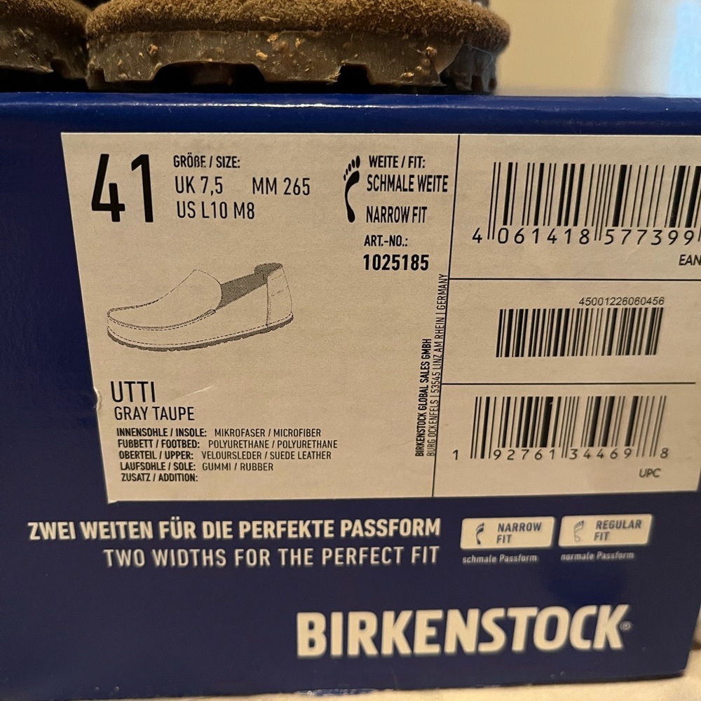 Birkenstock Utti Gray Taupe Suede Slip-Ons - Picture 3 of 7